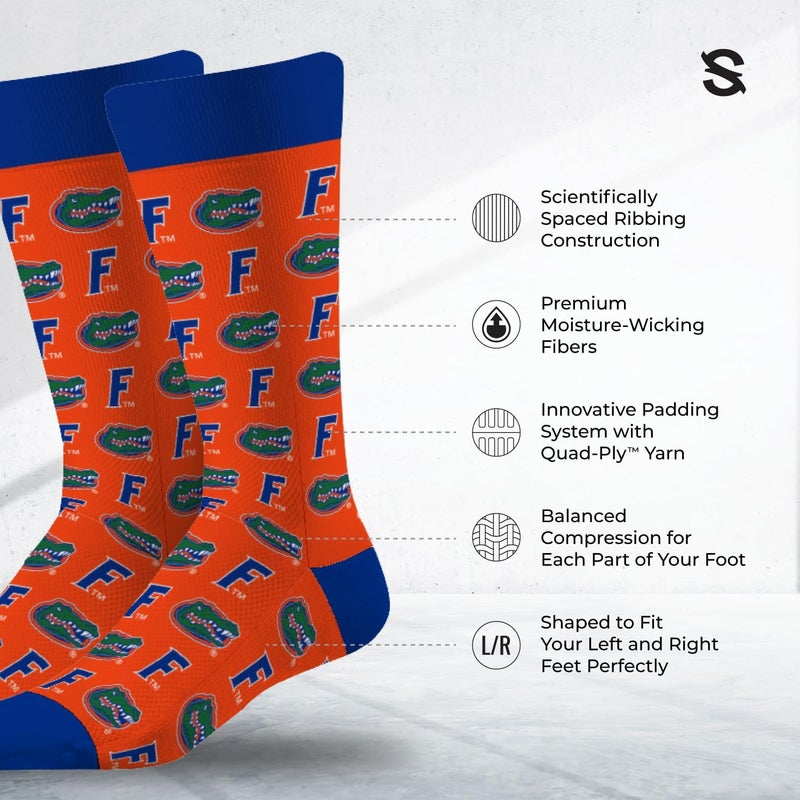Strideline Store NCAA Mens Repeat Logo Dress Socks-Team Colors-One Size Fits Most -M/L (8-12) - Image 2